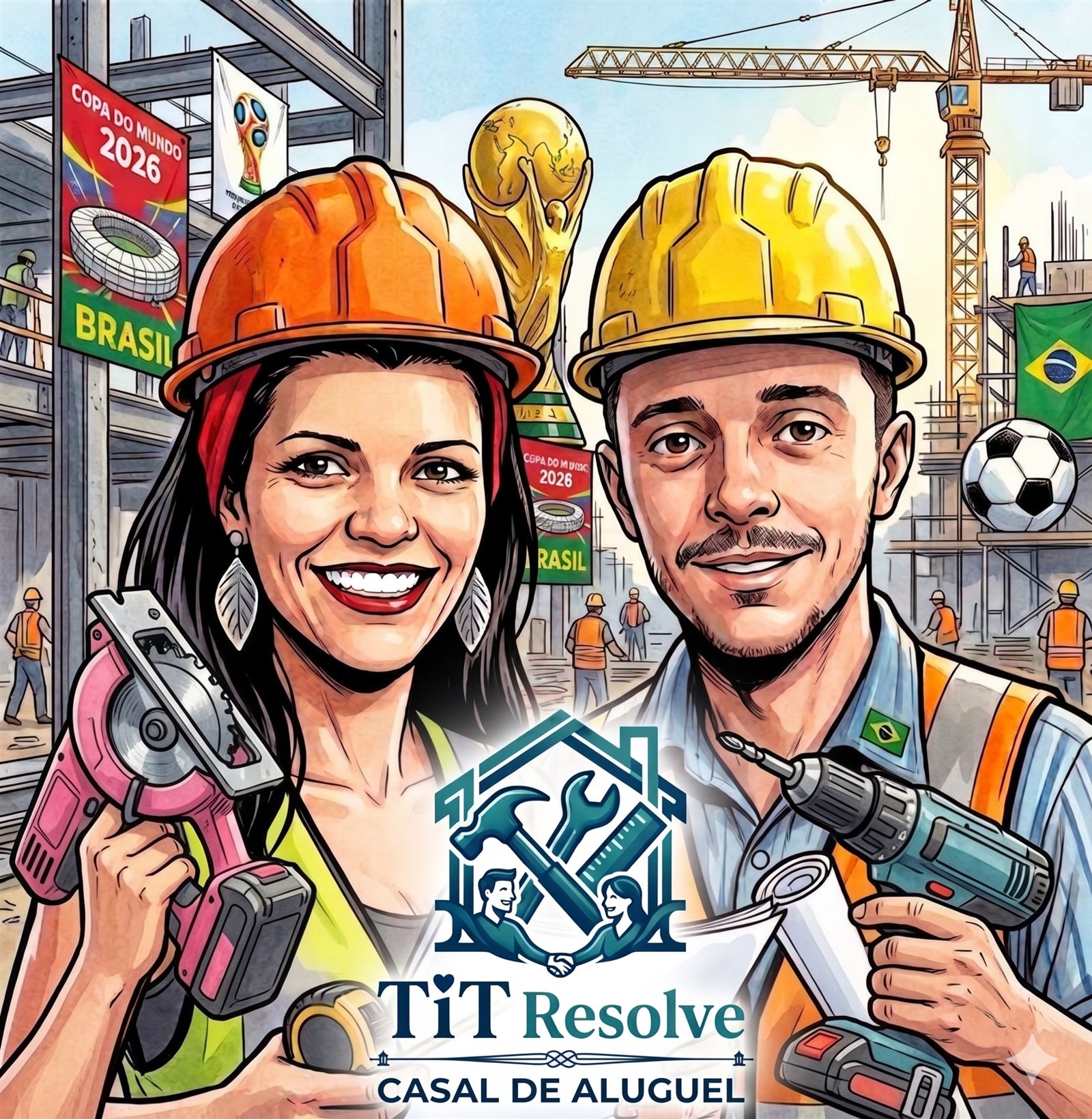 Casal TiT Resolve em desenho